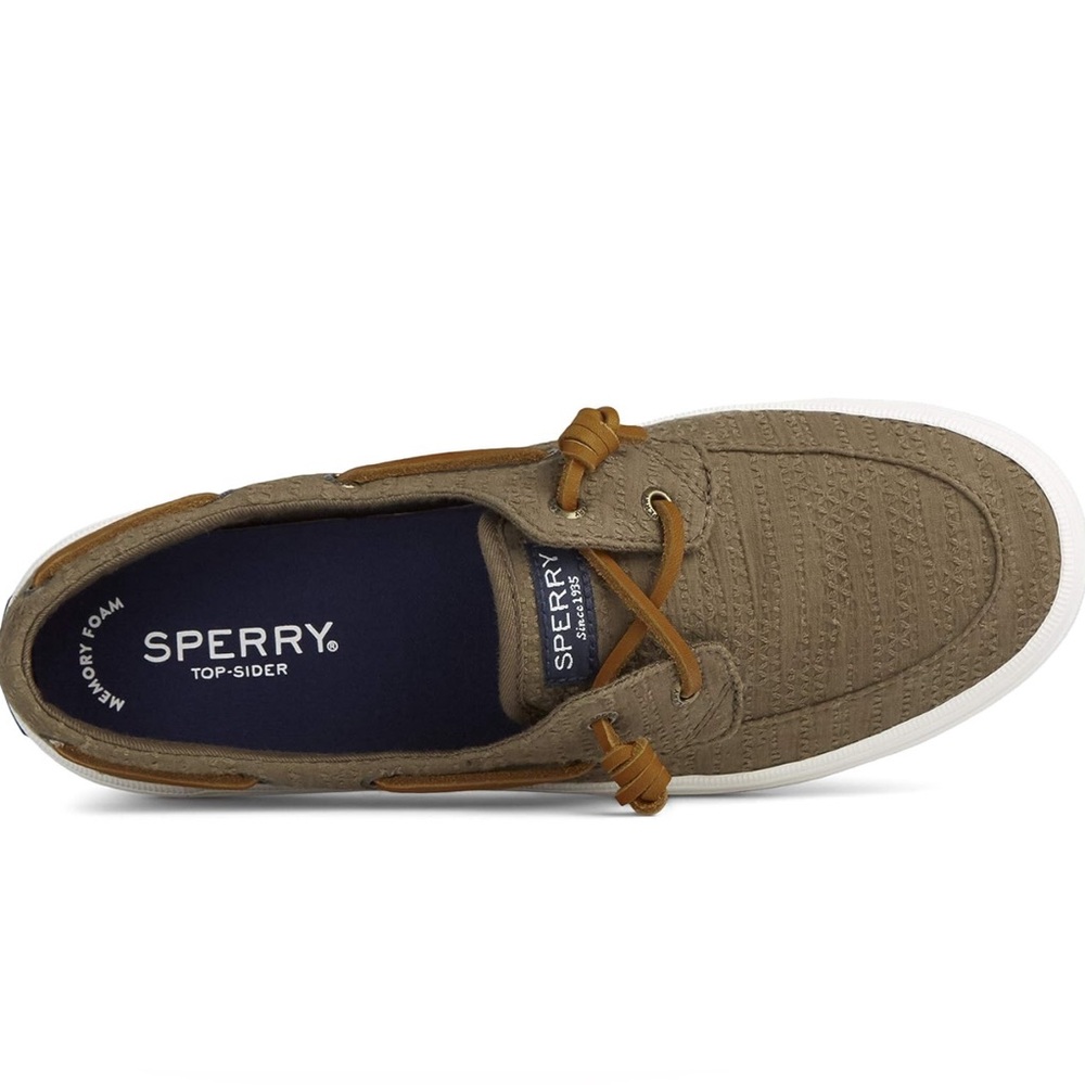 Sperry Women's Crest Boat Smocked Hemp Sneaker green size 8 - Picture 3 of 11